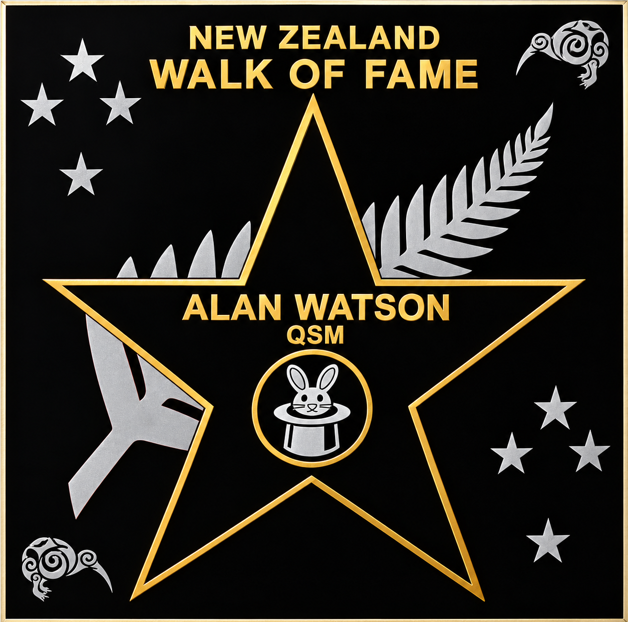 Alan Watson's star on the New Zealand Walk of Fame